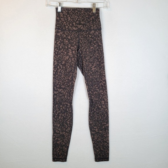 lululemon athletica Pants - Lululemon Womens Align High Rise Leopard Leggings Pants Women Size 2 Brown Yoga